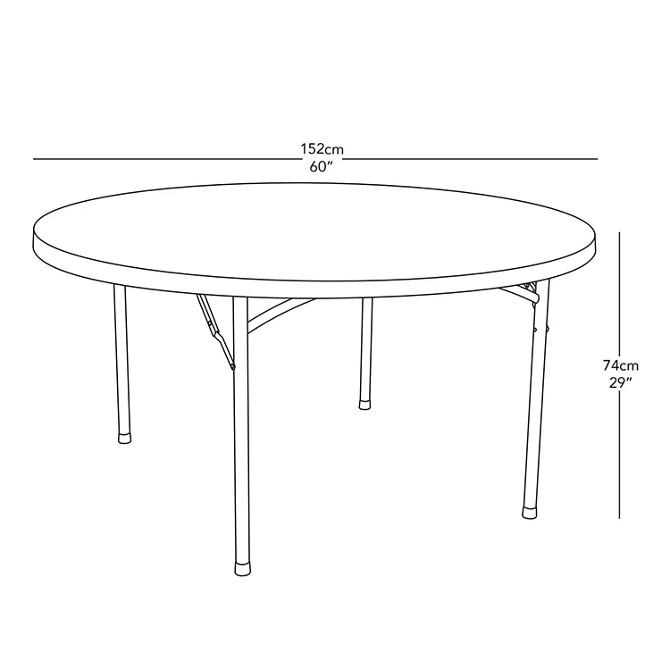Wholesale Low Price China Big Circular Catering Banquet Cheap 5ft Round Plastic Folding Table