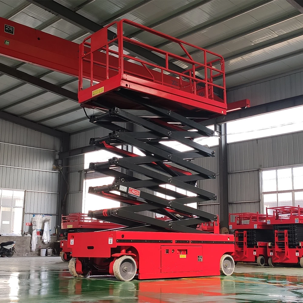 14 Metershydraulic Electric Mobile Scissor Aerial Work Platform Self-Propelled Lift For High Building Cleaning