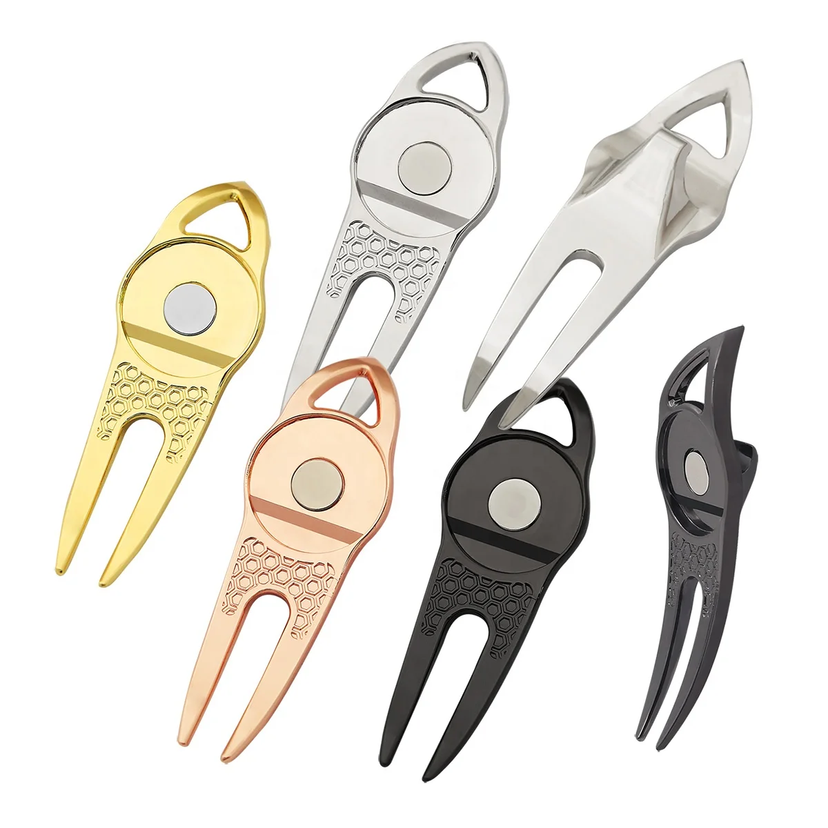 Factory Direct Multifunctional Bottle Openern Can Opener Golf Divot Pitch Repair Tool with Custom Metal Golf Ball Marker