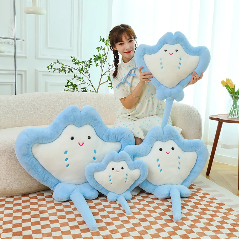 Manta ray stuffed animal simulates Marine animal throw pillow doll doll sleeping fish gift