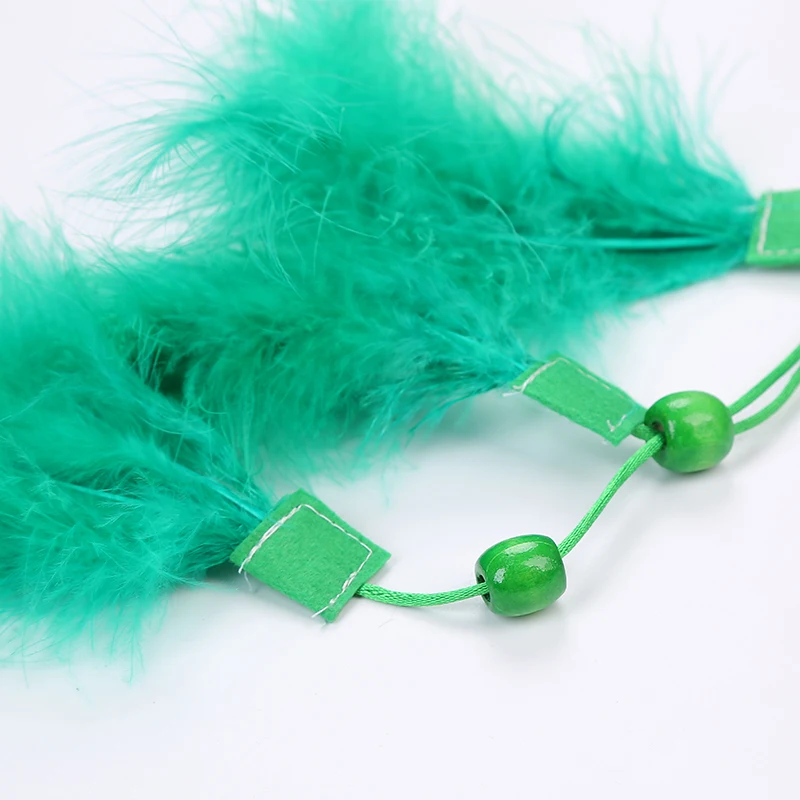 panda and green feather shape cat teaser interactive toy wholesale pet supplies in stock