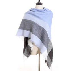 Wholesale Ladies Fashion Abaya Scarf Pashmina Winter Knitted Checked Scarfs For Women Stylish