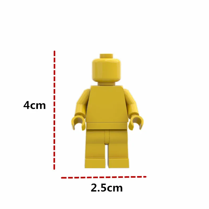 Classic Blank Unprinted Pure Color Plain Figure MOC Mini figures Building Blocks Bricks Mini Action Figures