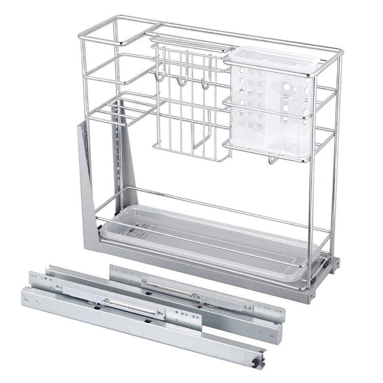 Pull Out Sliding Kitchen Basket Metal Wire Stackable Basket For Kitchen