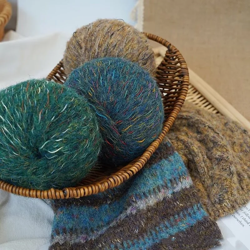 winter yarn 50g mohair wool marl thread for hand knitting