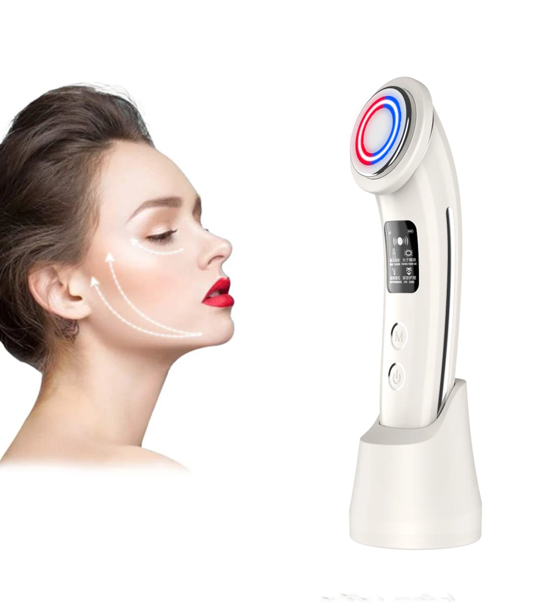 Face Skin EMS Mesotherapy Electroporation RF Radio Frequency Facial LED Photon Skin Care Device Face Lift Tighten Beauty Machine
