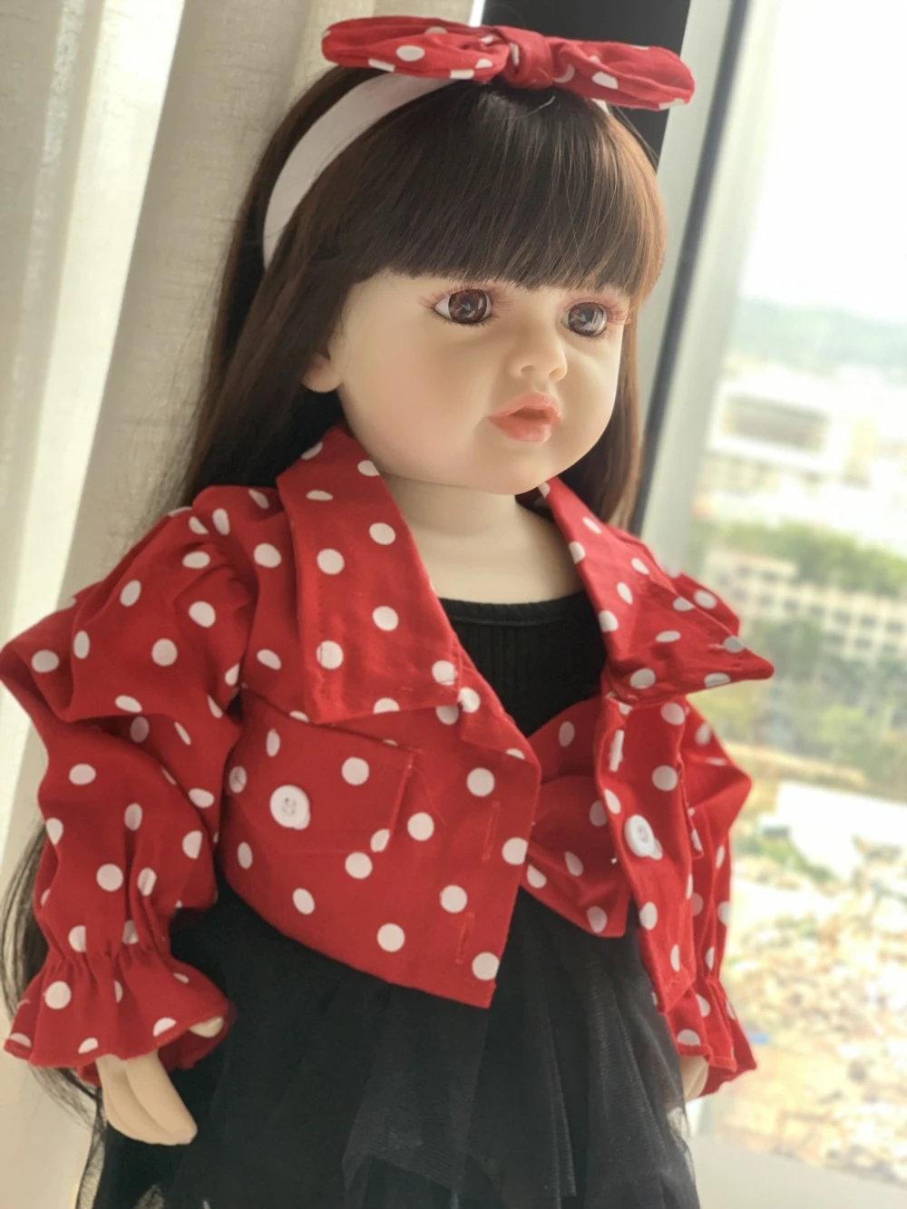 R&B Wet Girls Reborn Doll 60cm Baby Dolls Black 24 Inch Silicone Realistic Wholesale Kit Benes De Reborn Baby Dolls