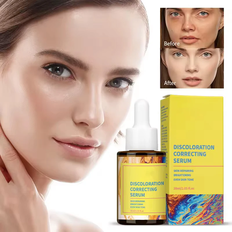 OEM ODM Anti Aging Lift Brightening Skin Care Hyaluronic Acid Vitamin C E Peptide Collagen Facial Discoloration Correcting Serum
