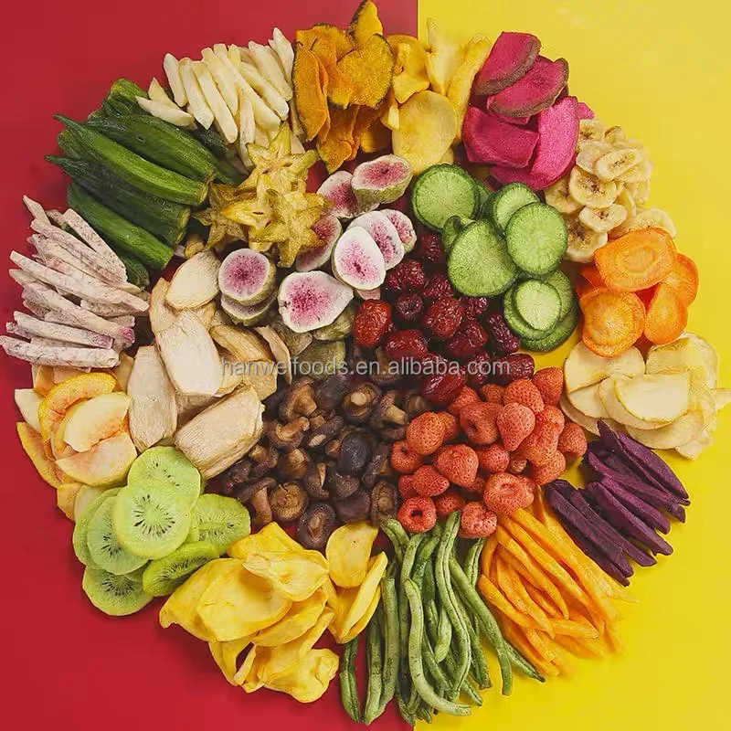 Вакуумная жареная закуска Микс овощные чипсы красный желтый зеленый перец здоровый сладкий