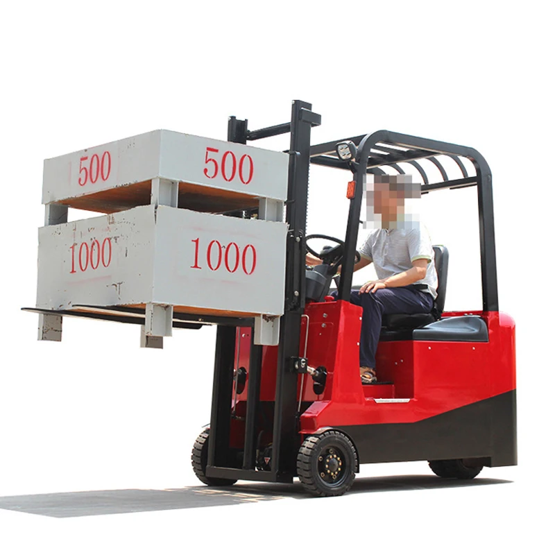Three-wheeled forklift front-drive rear-drive handling, loading and unloading three-pivot counterbalanced electric stacker