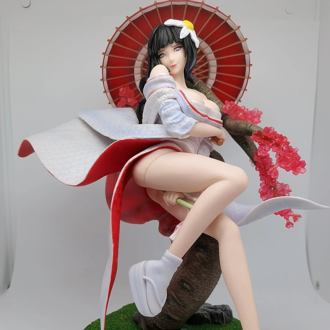 33CM Action Figure Toy GK Girl Game Statue Collectible Model Doll Gift Hyuuga Hinata Figure Anime PVC