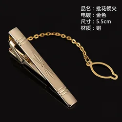 Wholesale Manufacturer Necktie Clasp Custom Metal Gold Copper Cuff Links Tie Clip for Men