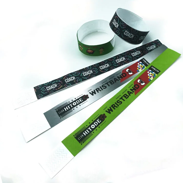 Waterproof Paper Bracelets Bracelets Tyvek Brown Moq 1 pcs Custom Tyvek Bracelet For Party Admission Tickets