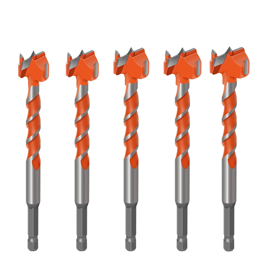 16mm-25mm Longer Forstner Tips Woodworking Hole Saw Cutter Hinge Boring Round Shank Drill Bits
