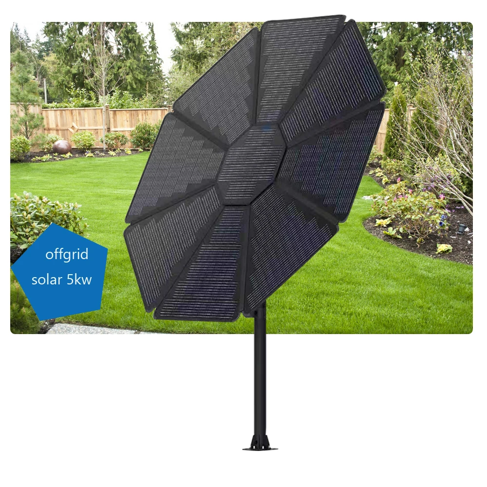 Solar Panel 1000w 2kw 3kw 5kw 10kw 15kw 20kw Flower PV Monocrystalline  Lithium Battery Bifacial Sunflower Solar Panel System