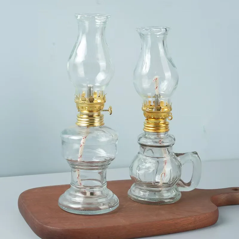 Retro Luxury Glass Kerosene Lamp Sturdy Metal Temple Oil Lamp Stylish Centerpiece for Home Decoration for Easter