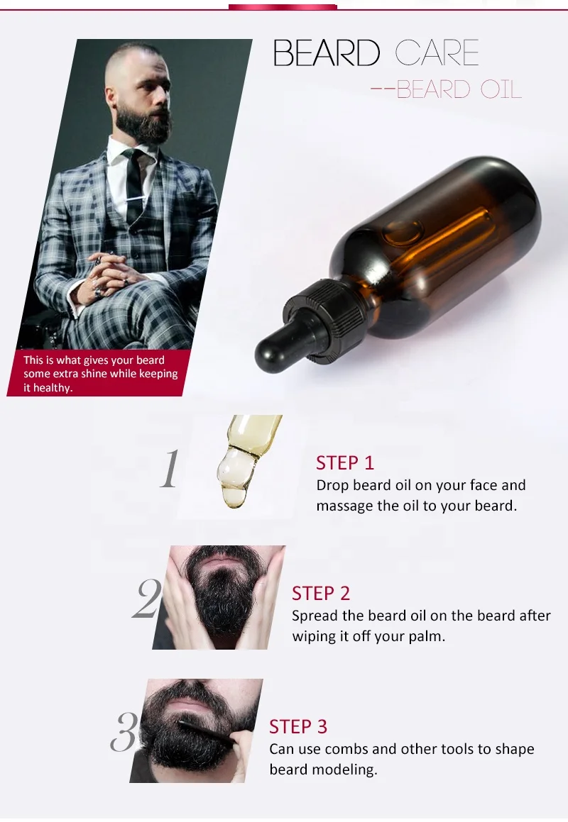 
custom private label 30ml beard oil beard balm for men course beard moisturize and softening 