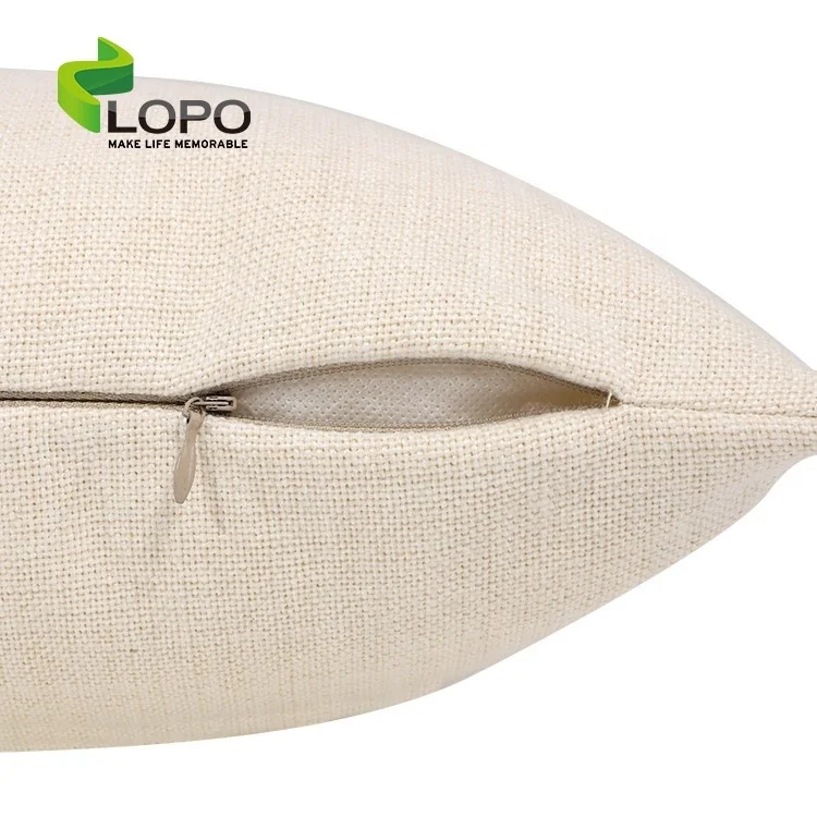 Pillow Case Wholesale Sublimation Textile Sublimation Linen Natural Knitted Sustainable Plain Dyed Home Decor Seat Cushion LOPO