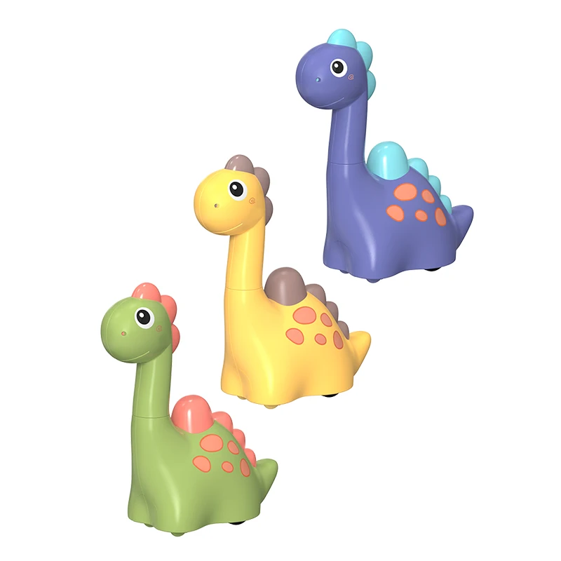 HW Toys Solid Color Pullback To Press Press & go Animal The Cartoon Dinosaur Brachiosaurus Friction Vehicle Car For Baby Kids