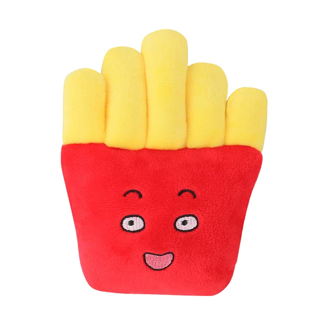 Fast Food Lunch Pack Design Soft Stuffed Plush Dog Pet Squeaky Toys for Chewing