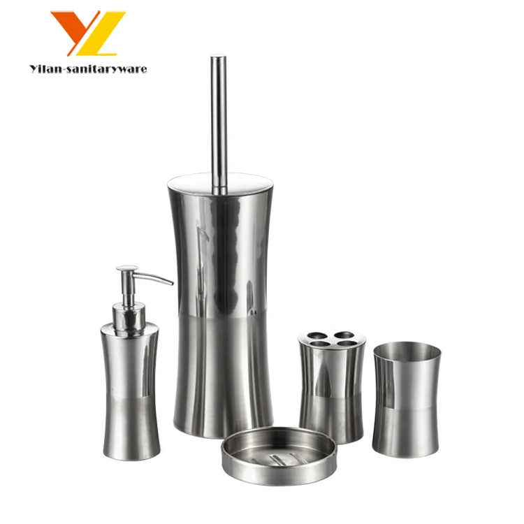 Modern Accessory Bath Decoration Stand Toilet Stainless Steel Bathroom Accessories Sets