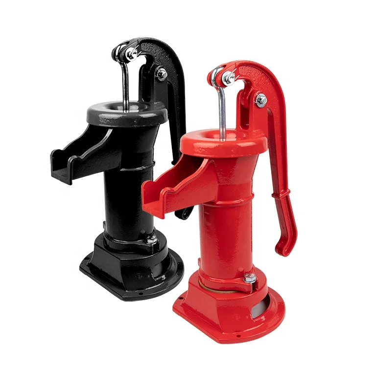Adjustable Water Well Pitcher Pump Family Home Irrigation Hand Manual Parts Black Red Color