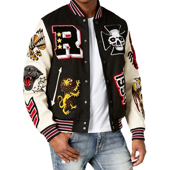 custom logo designer baseball riding jackets men varsity letterman jackets