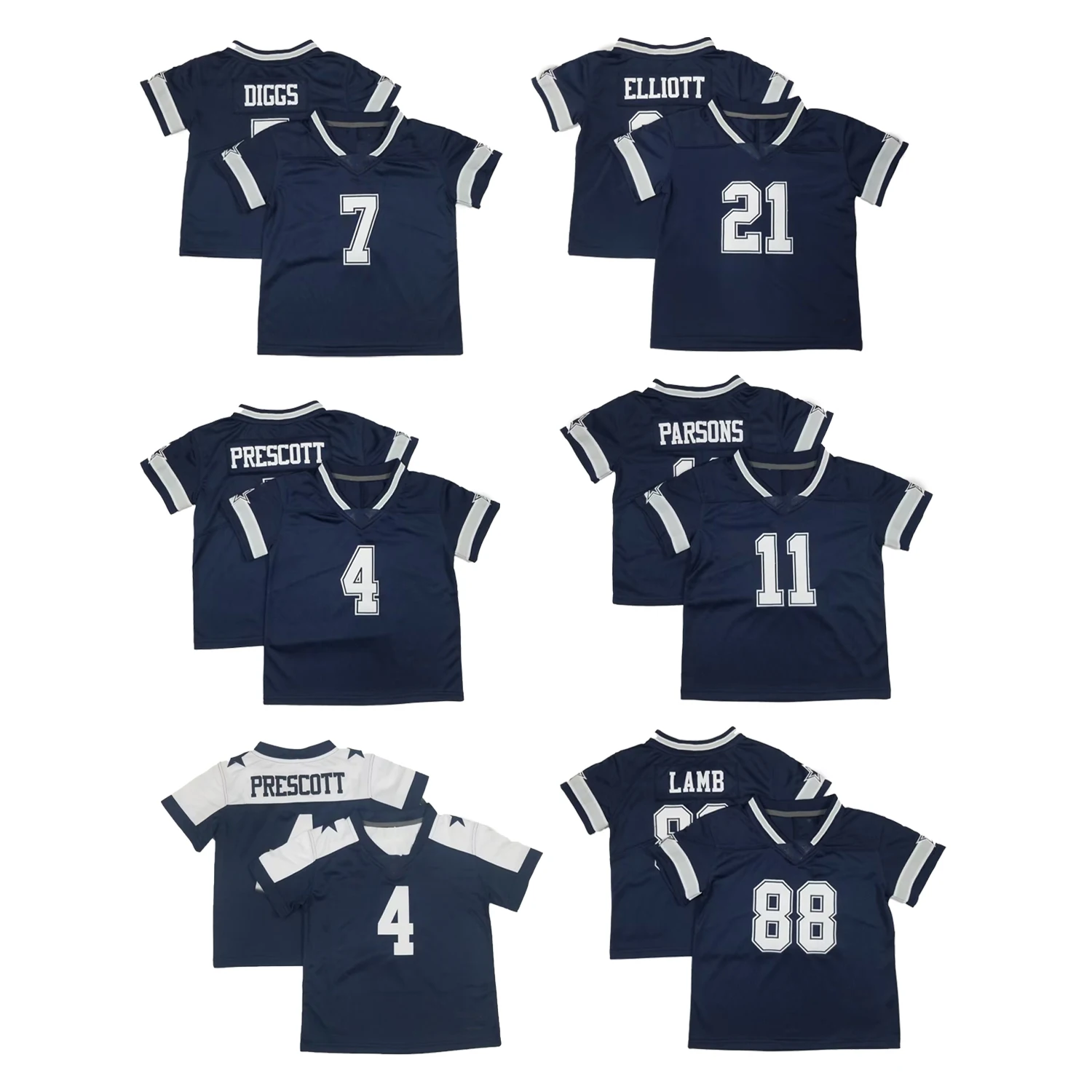 Топ с вышитыми американскими футбольными майками Dallas 11 Parsons 4 Prescott 88 ягненок 7 Diggs детская спортивная одежда