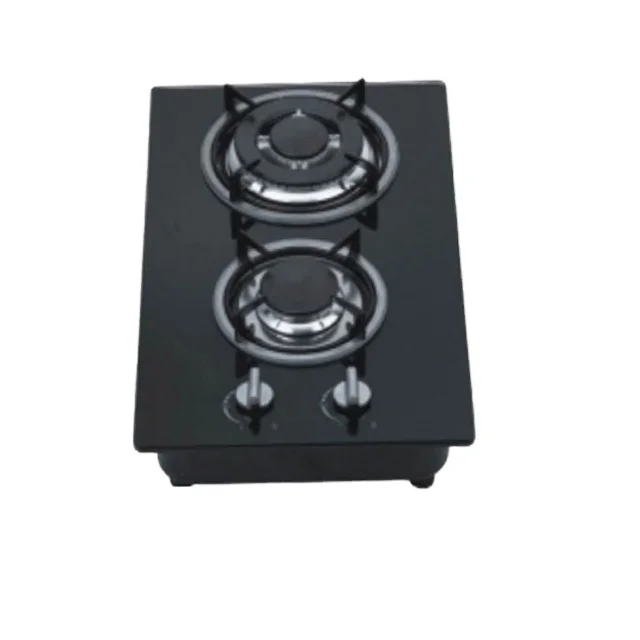 Стеклянная плита, кухонная газовая плита, встроенная в две горелки, варочная панель, печь с автоматическим зажиганием