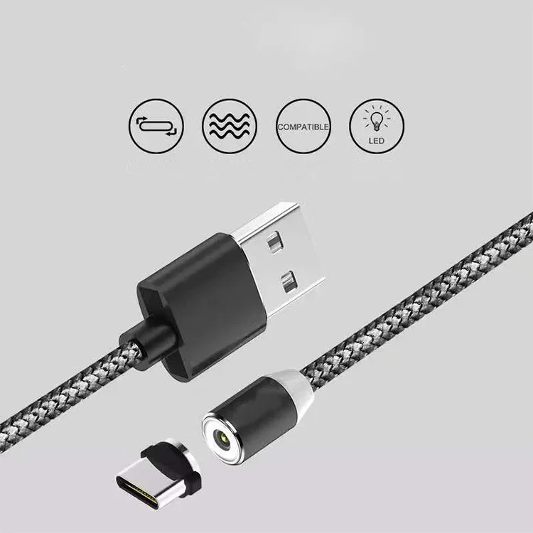 
Wholesale 2.4 A magnetic USB cable for android 1 M data line Micro USB Type C charger cable for iPhone 