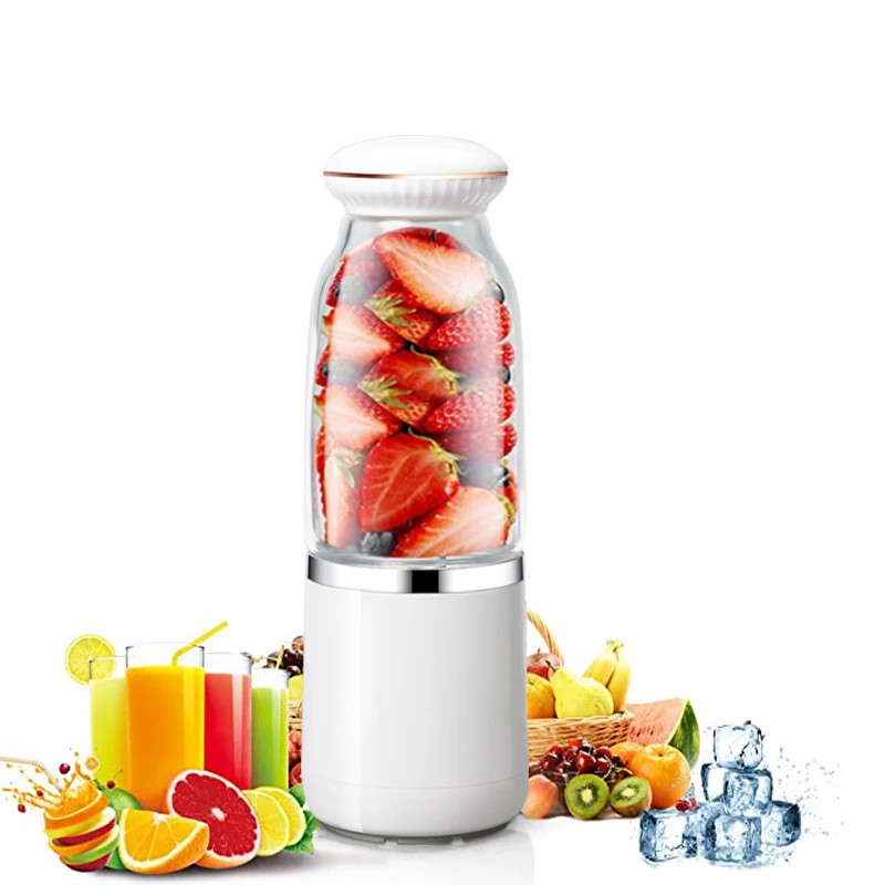 OEM Licuadoras 500ml 4000mAh 6 Blades Glass Bottle Usb Rechargeable Fruit Hand Portable Juicer Blenders