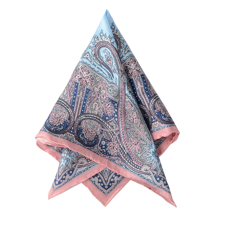 Hamocigia OEM Handmade 100 % Silk Digital Printed paisley Pocket Square