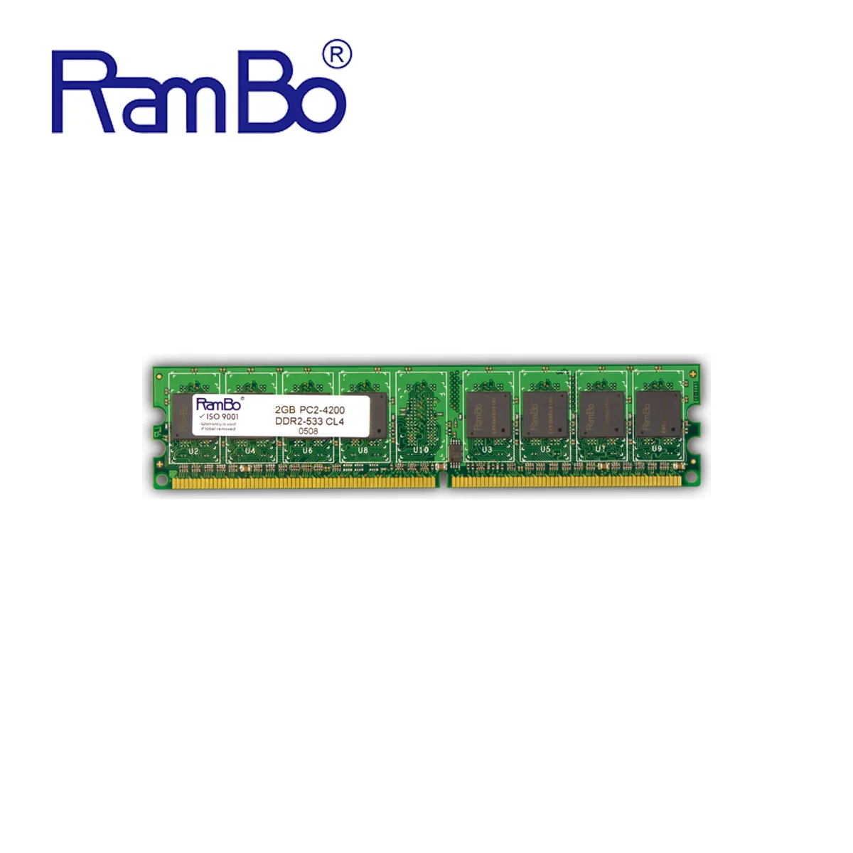 RamBo memory ram desktop ram DDR2 533Mhz PC2-4200 CL4 16chips 2GB long Dimm