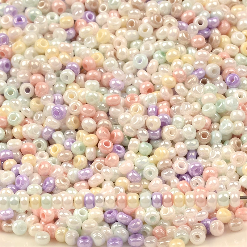 8/0 Uniform 3mm Pearl Colors Glass Seed Beads Round Loose Spacer Beads for DIY Handmade Jewelry Accessories Kralen Wholesale