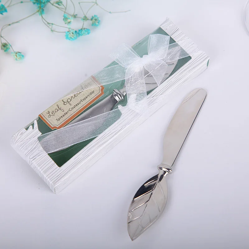 Butter Knife Fruit Jam Knife Cheese Spreader Tree Leaf Cream Spatula Gift Box Party Favors