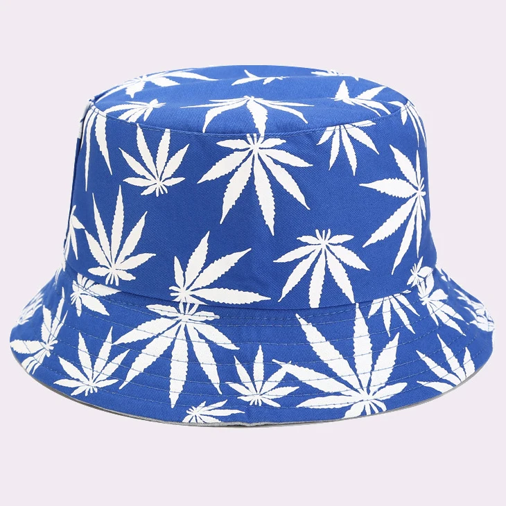 2023 Hot Factory Sale Cheap Wholesale Customisable Logo/Size Neutral Colorful Leaves Cool Unisex Bucket Hats With Custom Logo Hi