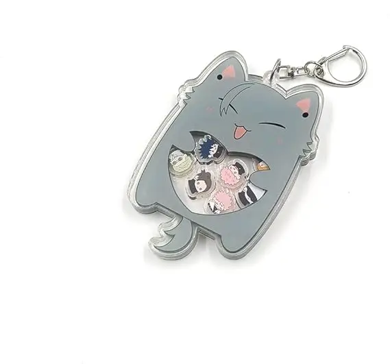 Custom Diy Backpack Jewelry Accessories Men Women Anime Cute Dog Key Ring Open Acrylic Shaker Keychain
