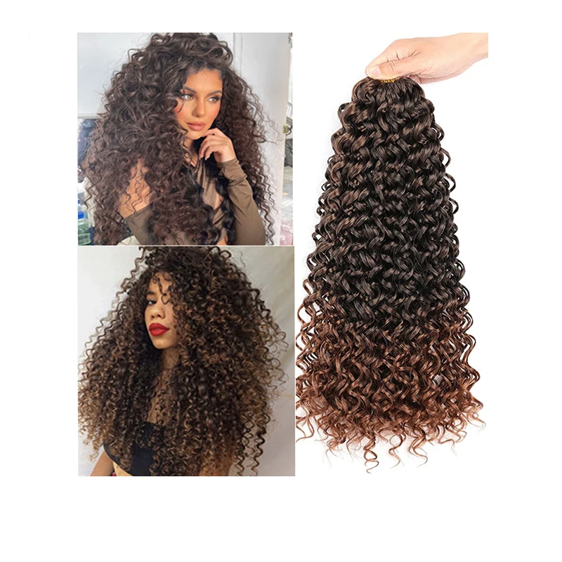 34inch Cheap Deep Wave Twist Ocean Water Wave Blonde Hawaii Curl Synthetic Braiding Hair Extensions Crochet Hair Attachment