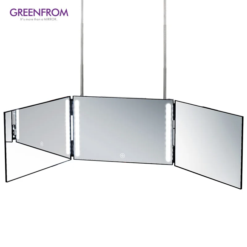 New Products Rechargeable Single Side Tri Fold Led Bathroom Mirror Touch Dimmer