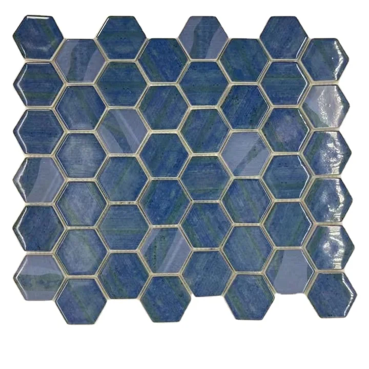 Colorful Blue Swimming Pool Tiles Glass Mosaic