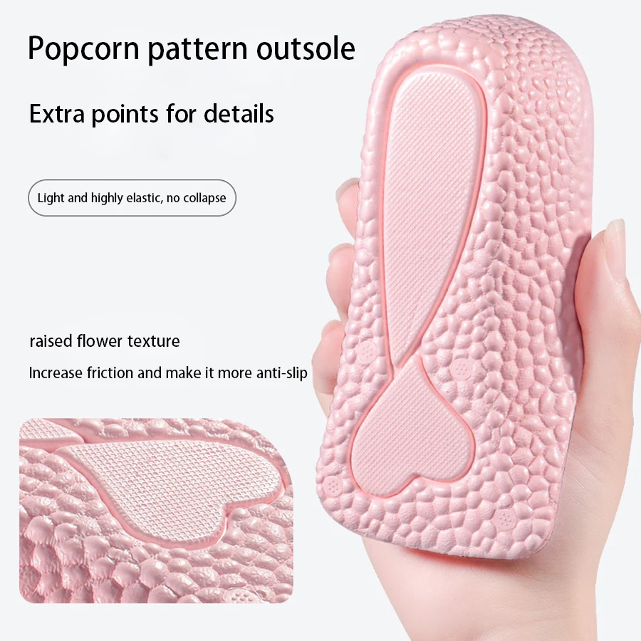 New Arrival! Wholesale 3/4 foot height boosting popcorn insoles 1.5 2.5 3.5 cm height choice soft elastic insoles MOQ 1 PAIR