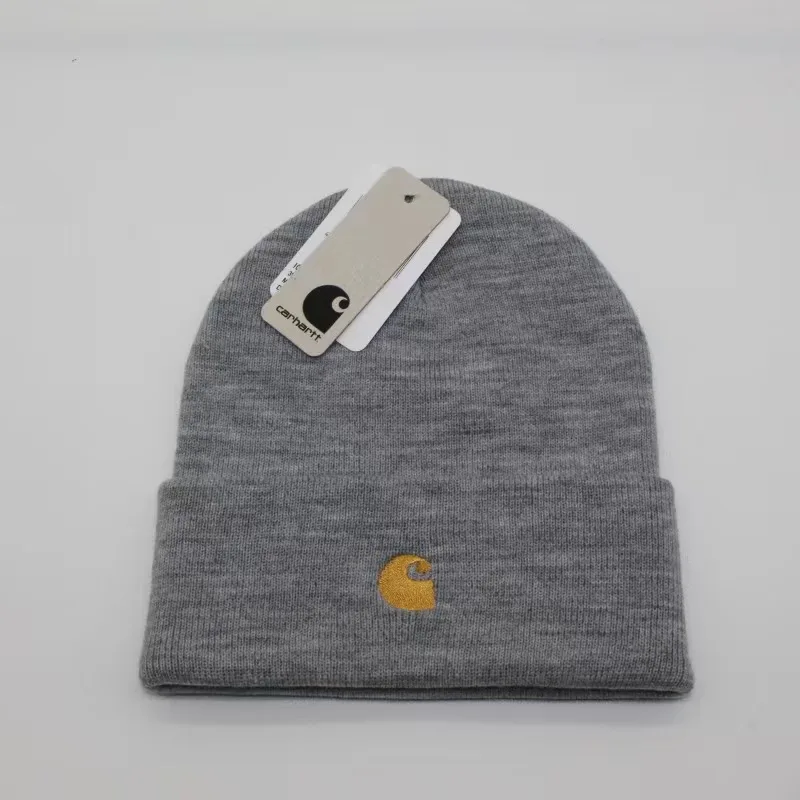 Soft Acrylic Embroidery Brand Logo Solid Knit Beanie Hat