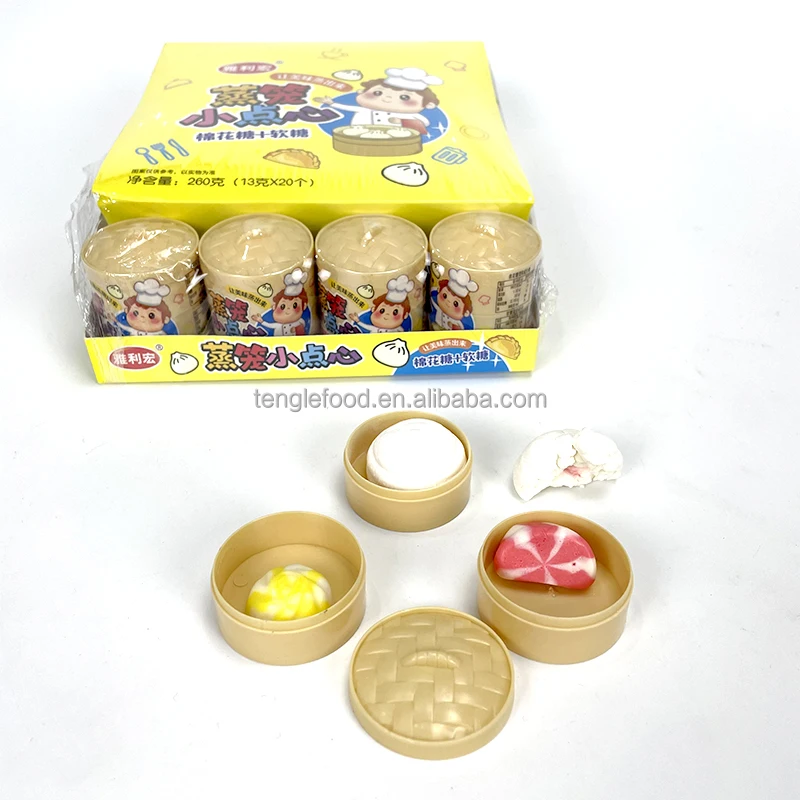 Steamer toy mini dumplings steamed bun shape gummy candy and marshmallow
