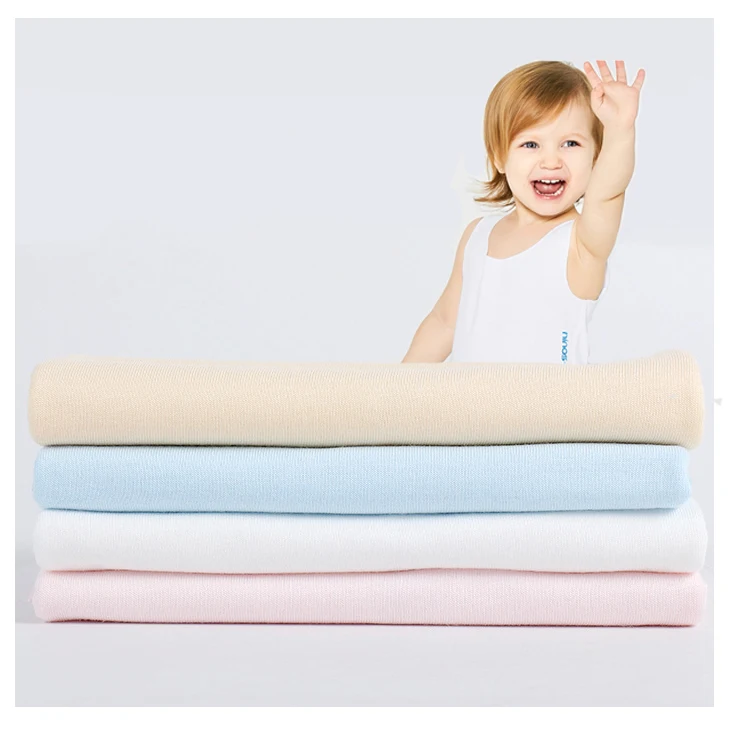 70% бамбук 30% хлопок однофонтурное трикотажное полотно 130gsm 140gsm Детские бамбуковая хлопковая ткань