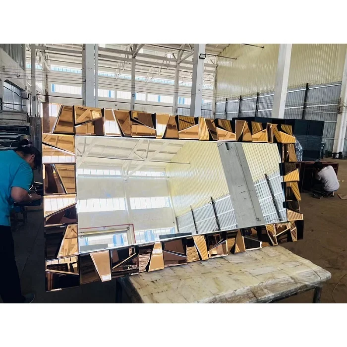 Modern Simple Golden Color 3D Mechanic Wall Clock Resin MDF Crystal Home Decoration for Living Room