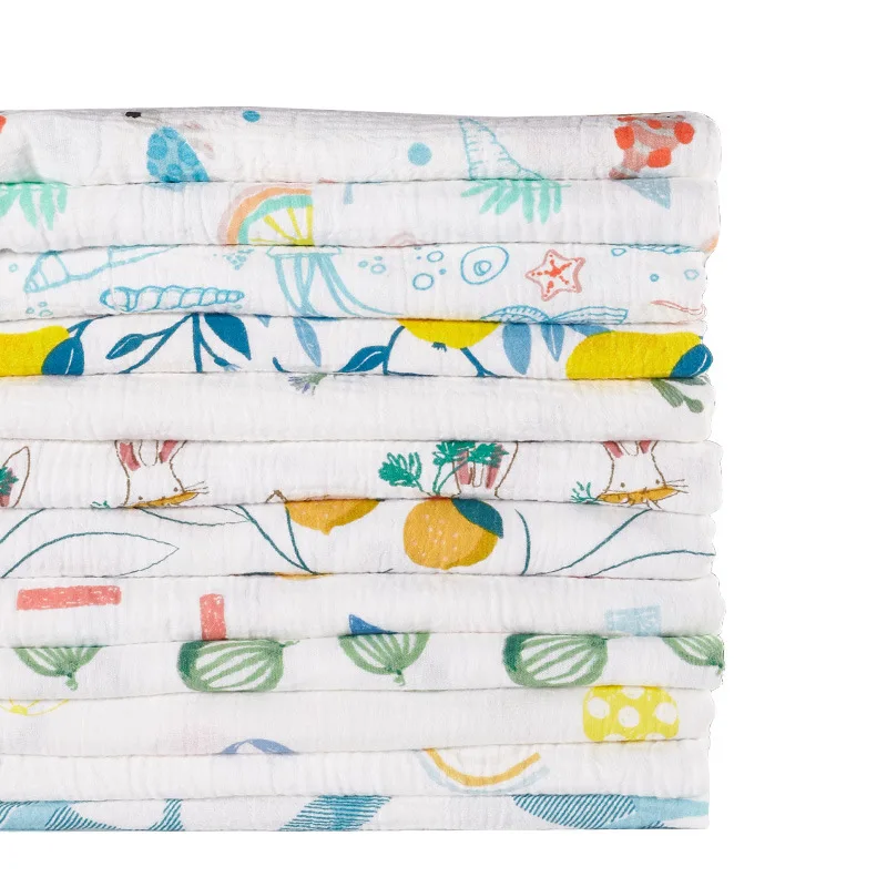 Wholesale custom printed organic 100% cotton double gauze muslin fabric for