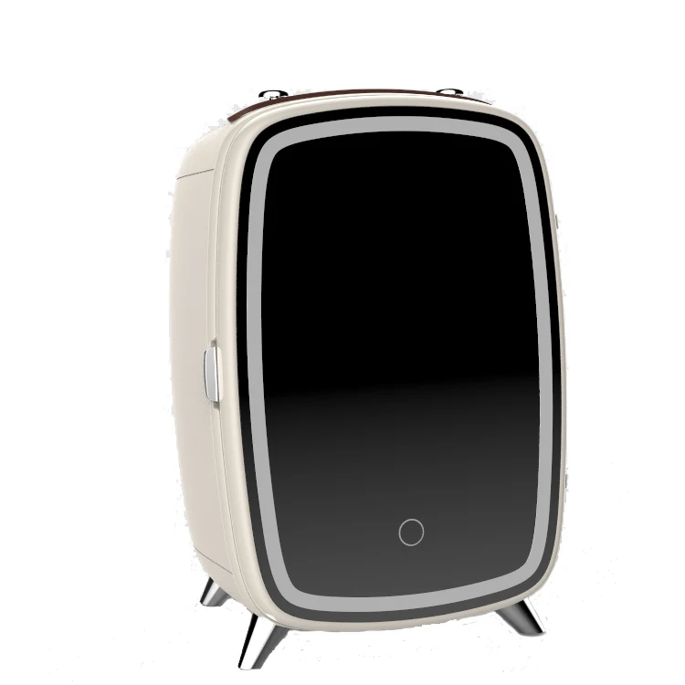 2022 New 6l Portable Mirrored Beauty Mini Skincare Fridge With Led Lighting Makeup Mirror