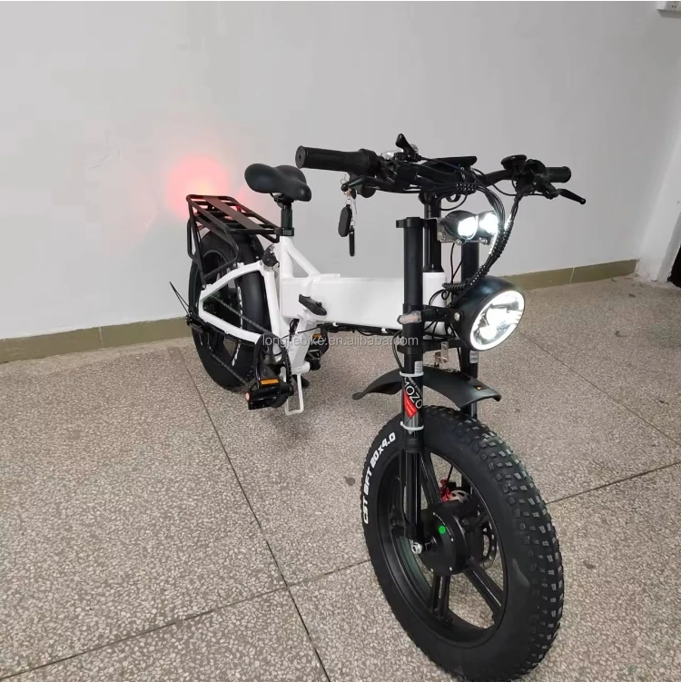 Dual Motor 2000W Lithium Battery 52V 21ah Magnesium Wheels Full Suspension Hydraulic Brake Fat Tire 20x4.0 Folding E Bike