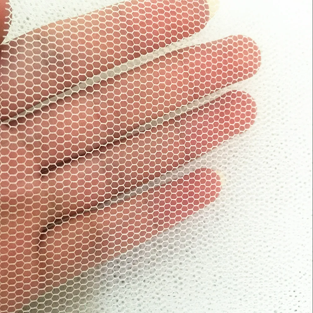 hard hexagon tulle stiff mesh lining fabric for skirts or Wedding dress