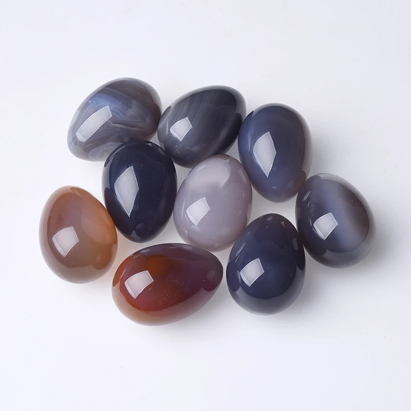 Оптовая продажа высококачественное яйцо Yoni Grey Agate натуральное целебное Хрустальное ручная резьба для подарков